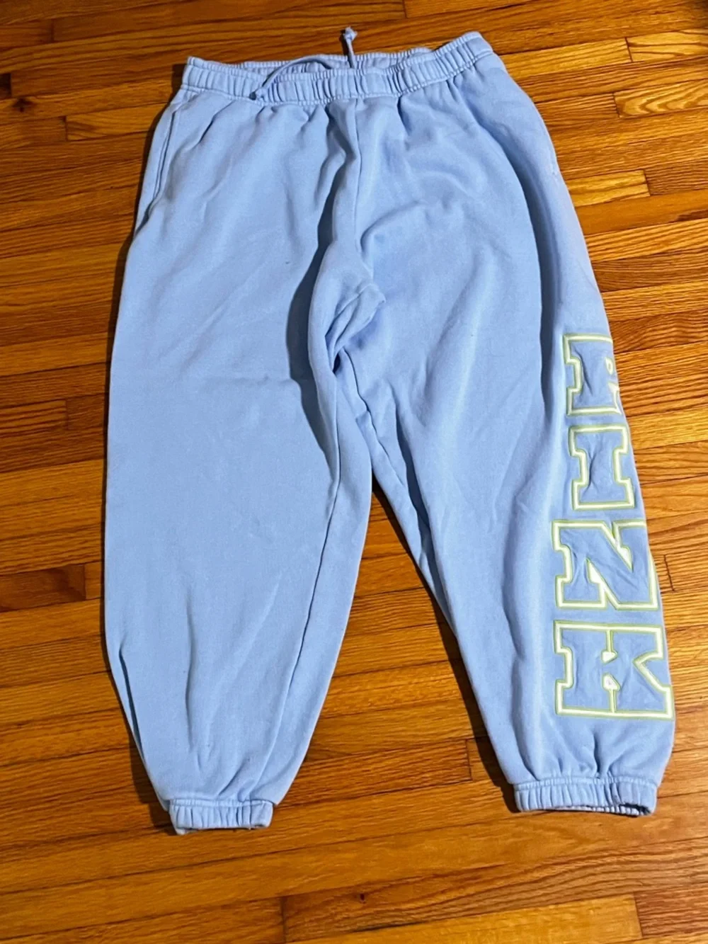 PINK Victoria's Secret Light Blue Zip Hoodie with 'P' Zipper Pull and pants - Picture 2 of 5
